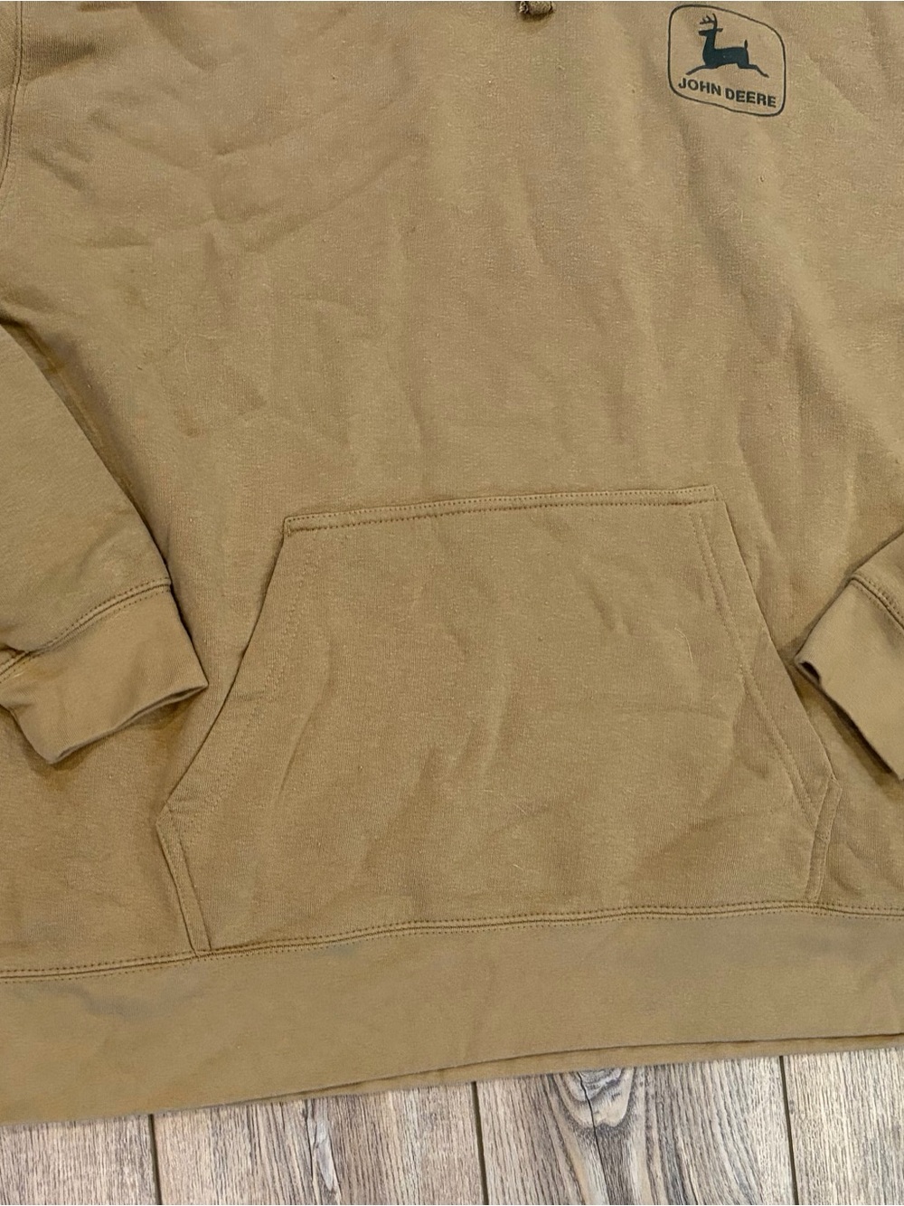 John Deere Coyote Brown Tractor Flag Graphic Hoodie Mens 3XL Pullover - Picture 4 of 9
